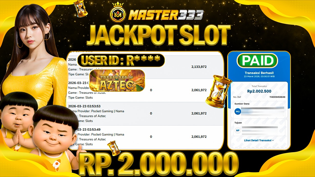 JACKPOT Rp 2.000.000 JUTA DIMASTER333 LANGSUNG DI BAYAR LUNAS